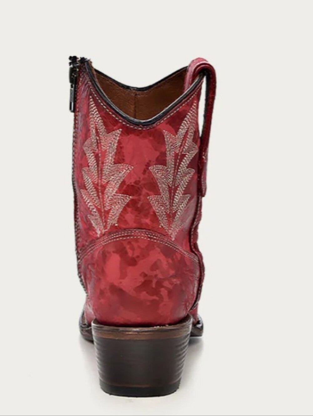 Corral Boots Circle G L5704 - WOMEN’S EMBROIDERY AND ZIPPER RED SNIP TOE ANKLE - Picture 5 of 15